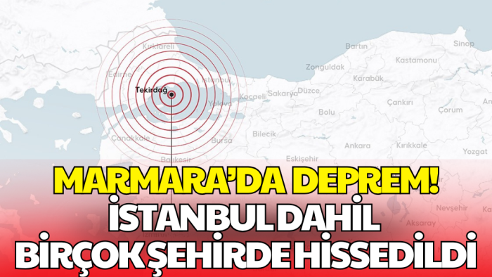Marmara'da 5 Büyüklüğünde Deprem Meydana Geldi